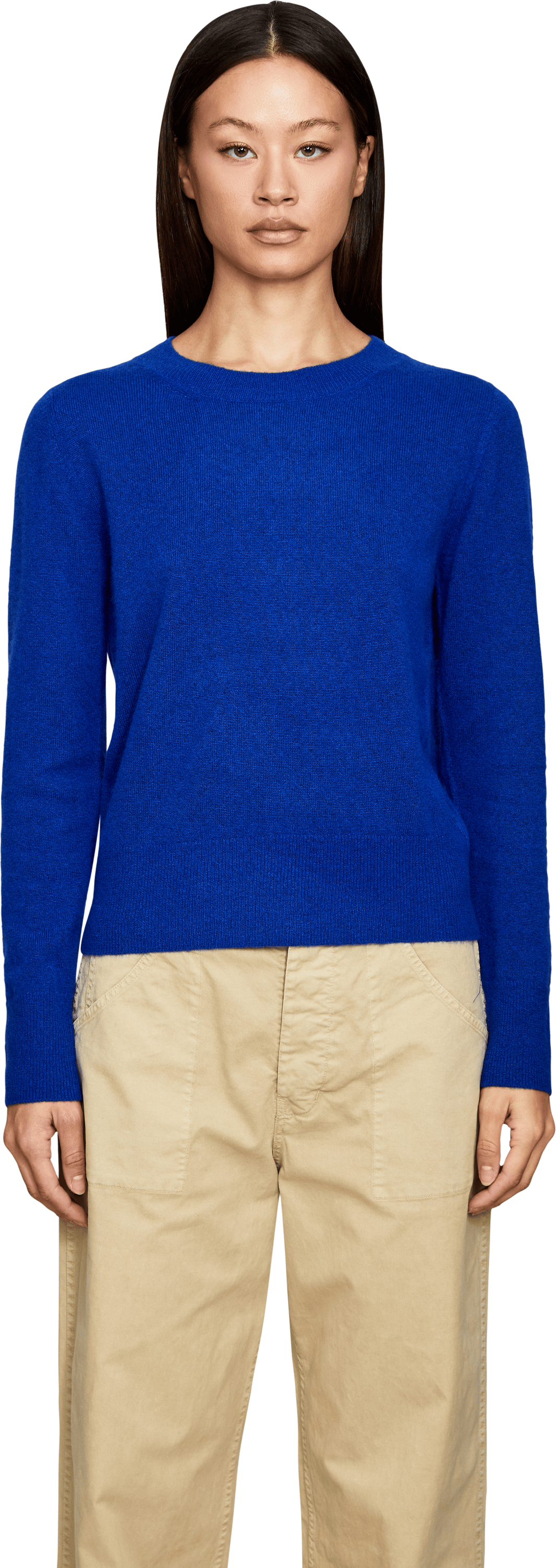 Iris von Arnim Cashmere-Seidenpullover 'NERIS 50' Marine, Frontansicht – UNGER.DE