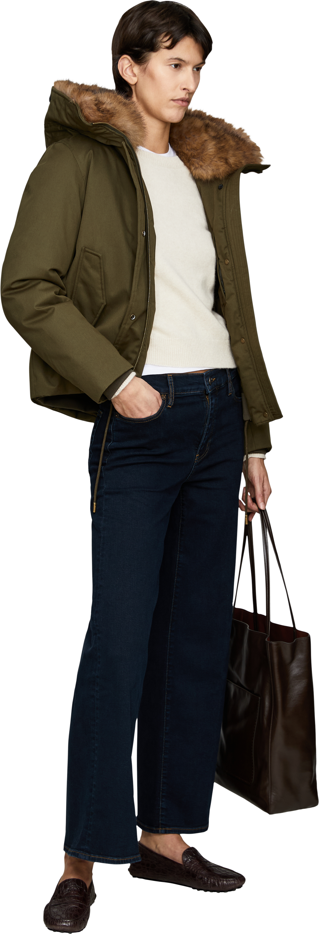 Frame Straight-Leg Jeans 'Le Slim Palazzo' Dunkelblau, Modelansicht – UNGER.DE