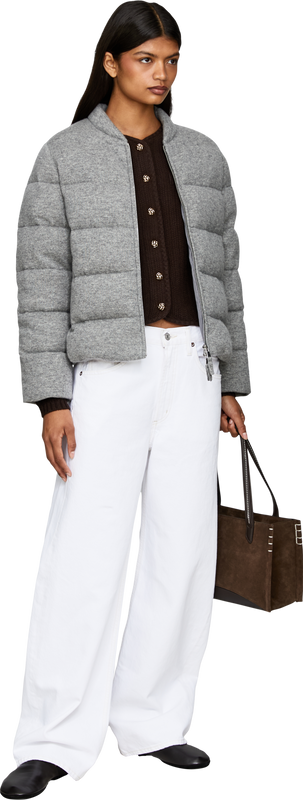 Cashmere-Jacke mit Daunenfüllung Grau