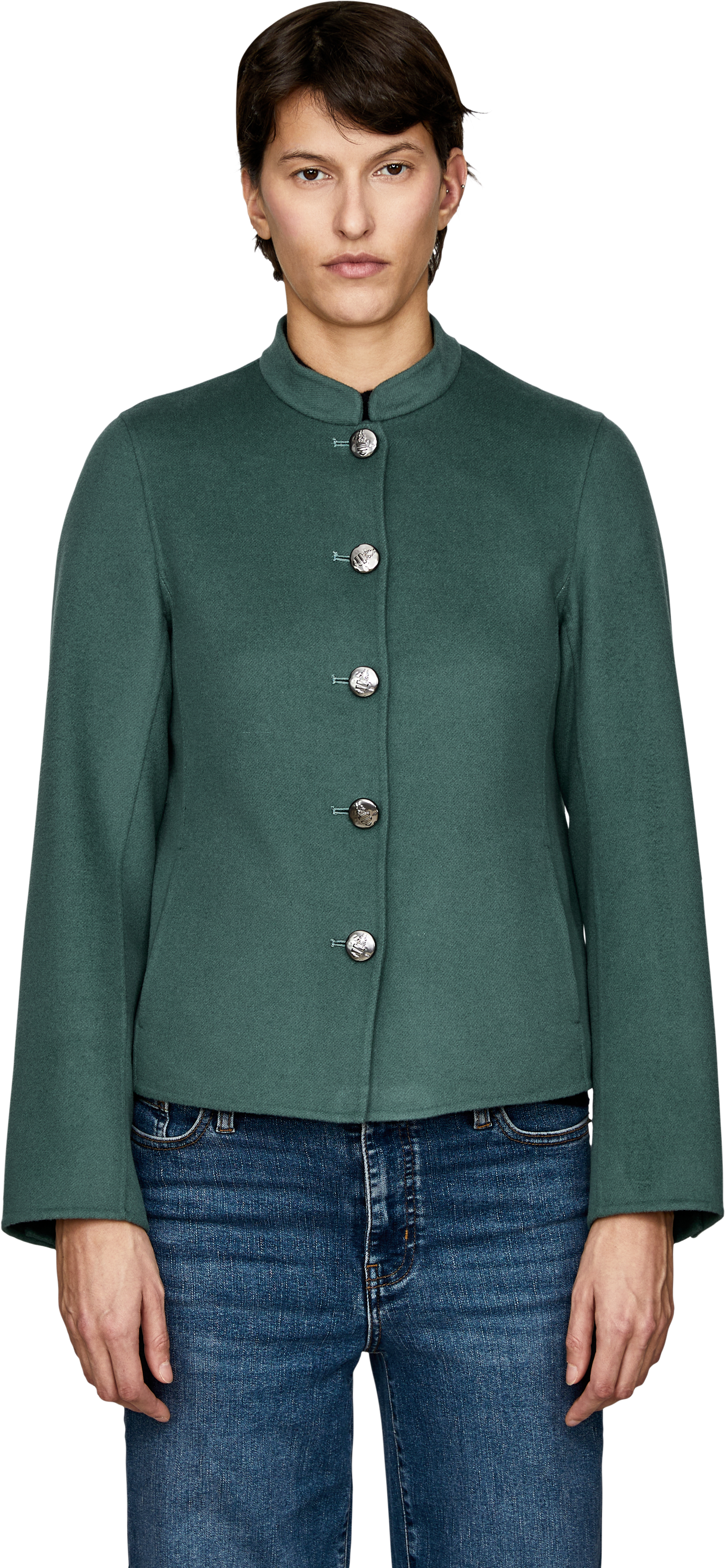 Iris von Arnim 'Jolie' Fern double-faced cashmere and wool jumper, Front view – UNGER.DE