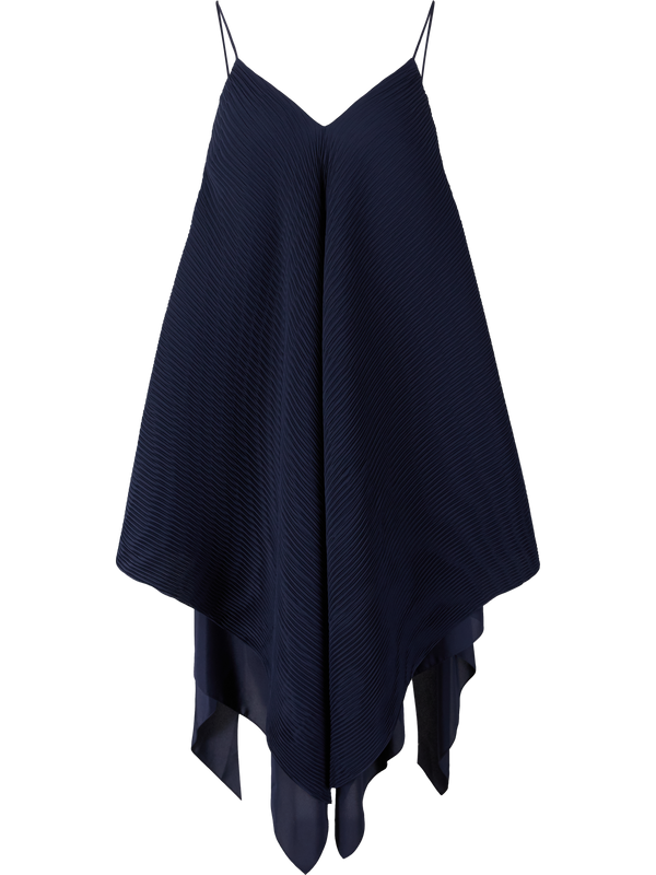 Plissiertes Midikleid Marineblau