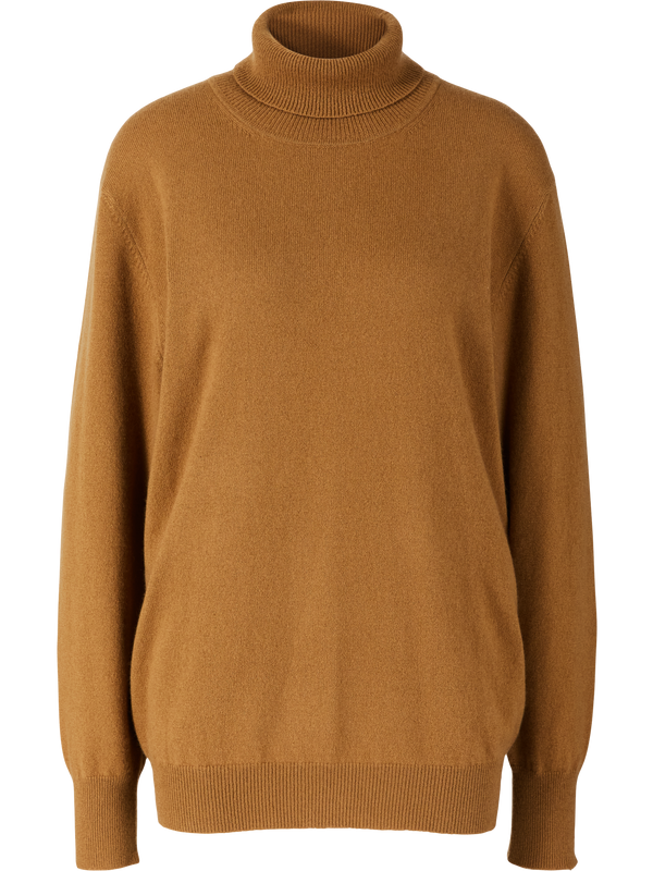 Cashmere jumper with a stand-up collar – Cumin