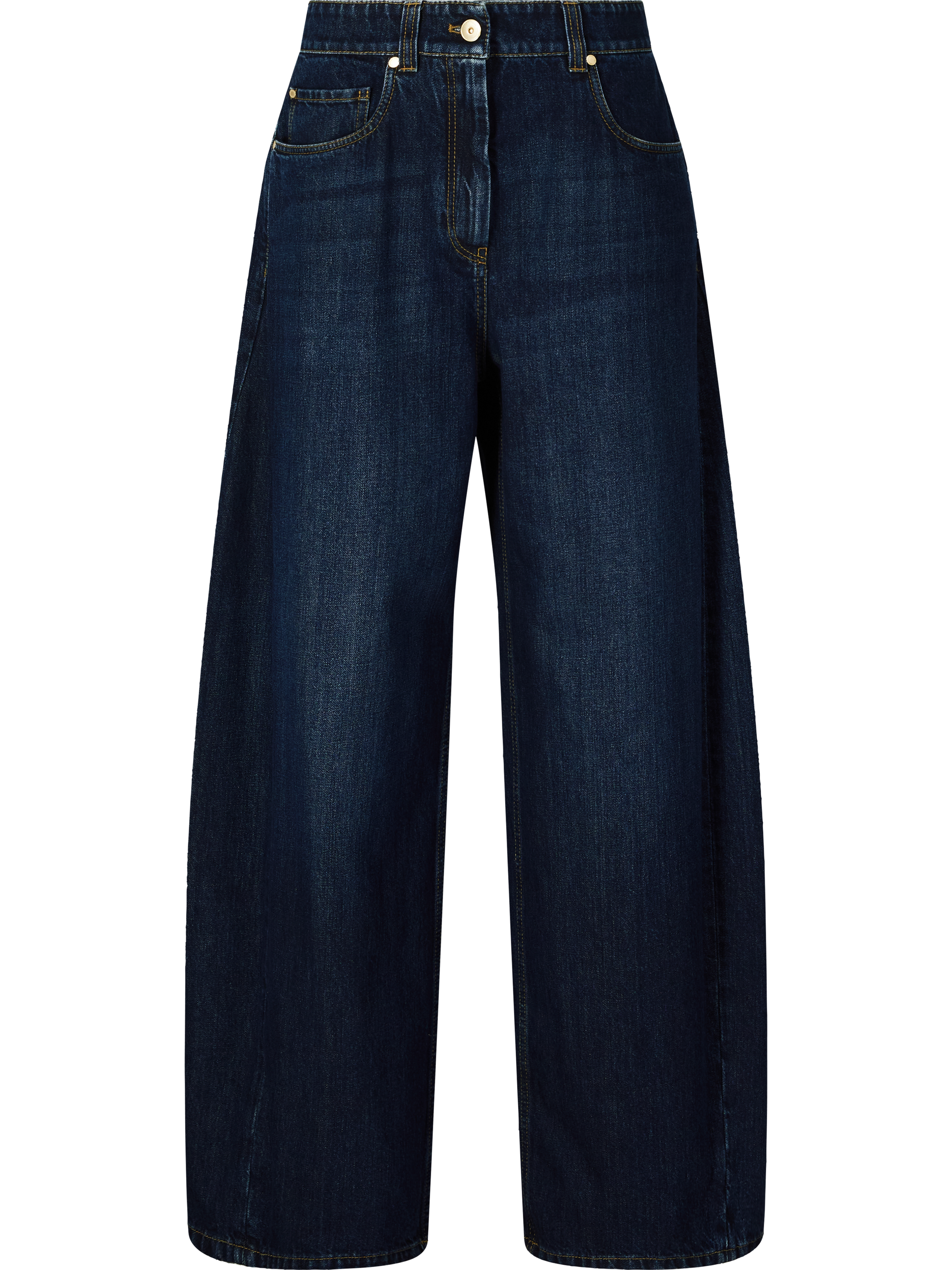 Wide-Leg Jeans mit Monili-Perlen Dunkelblau 