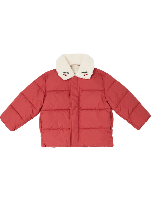 'Alpi Collar' Quilted Jacket – Red