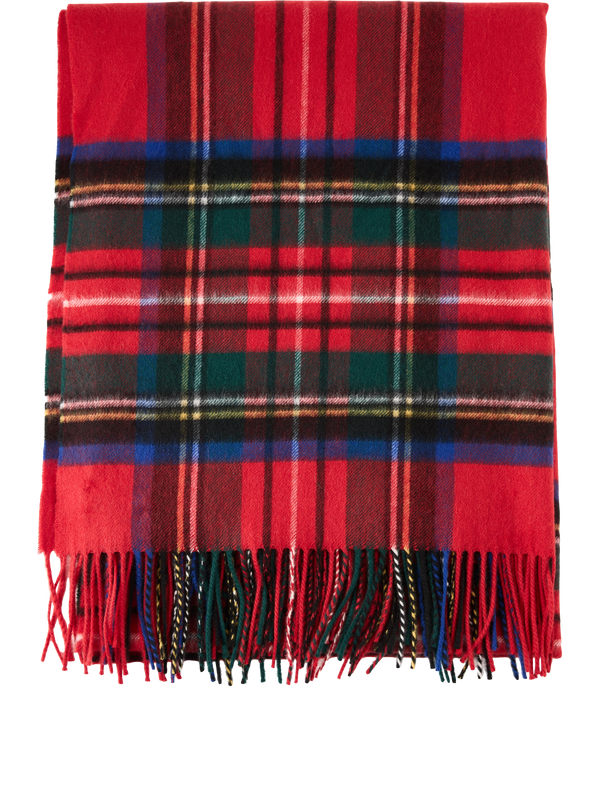 Cashmere-Schal mit Royal-Stewart-Tartan Rot