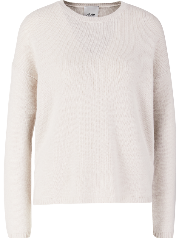 Cashmere-Rundhalspullover Greige