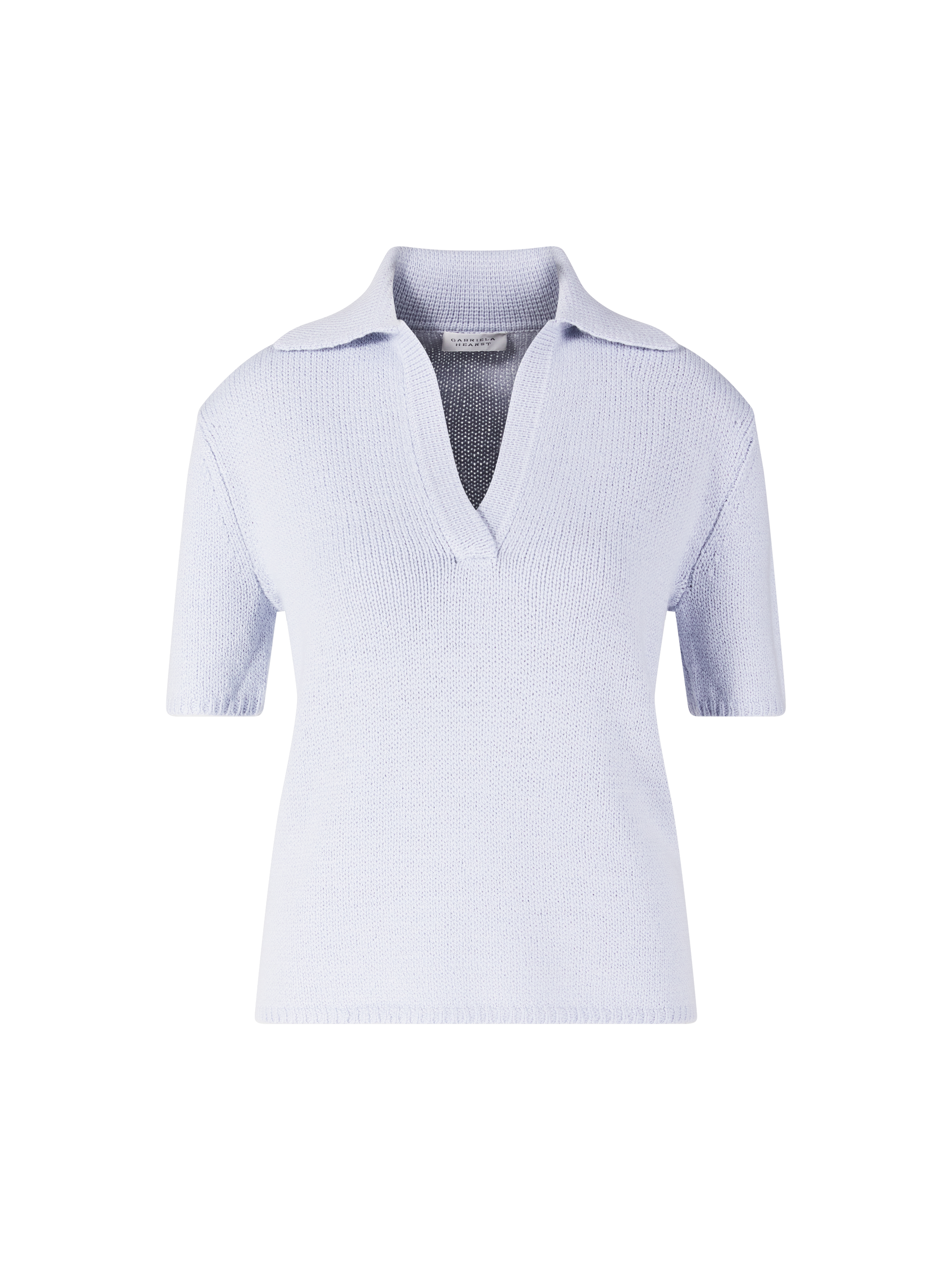 Kurzärmeliger Cashmere-Pullover 'Sohan Polo' Hellblau