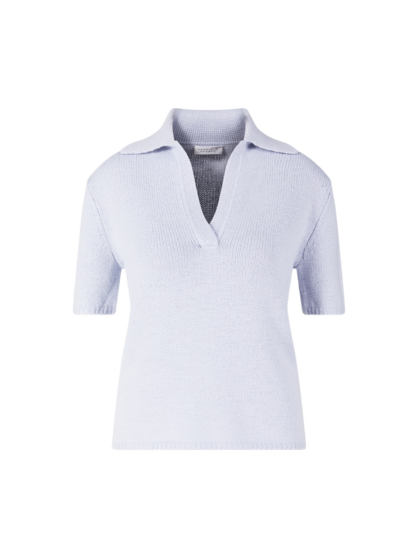 Kurzärmeliger Cashmere-Pullover 'Sohan Polo' Hellblau