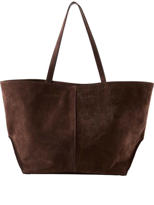 Dark brown calfskin shopper bag