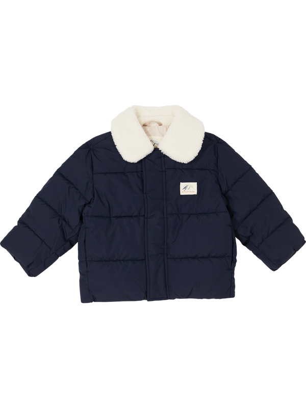 'Alpi Collar' Quilted Jacket, Navy Blue