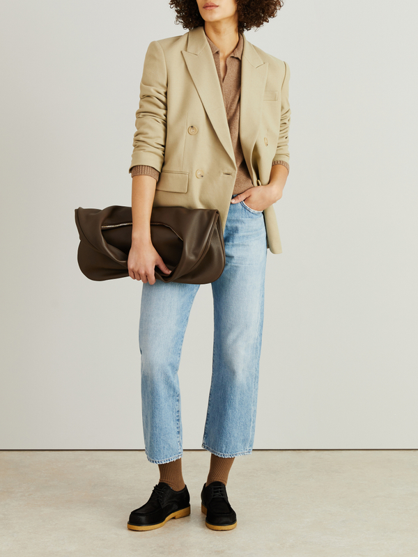 Zweireihiger Flanell-Blazer Grün