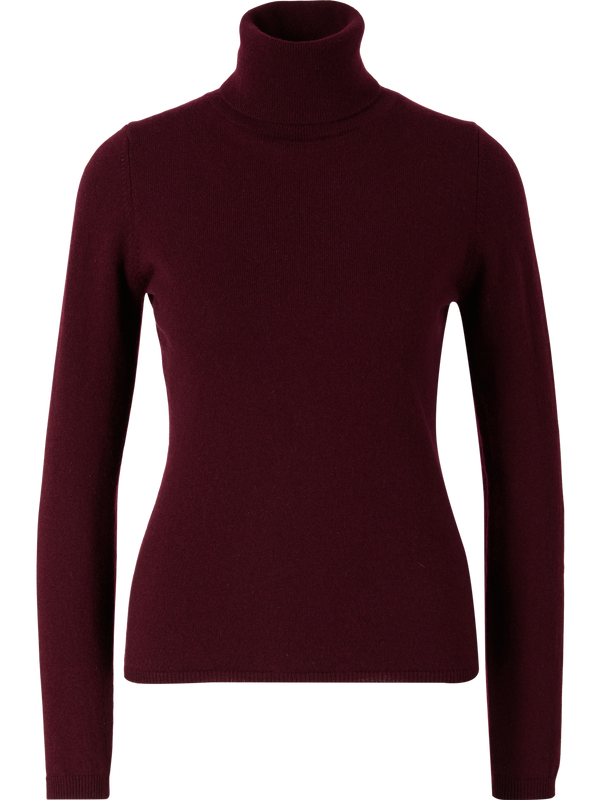 Cashmere-Pullover mit Rollkragen Bordeaux
