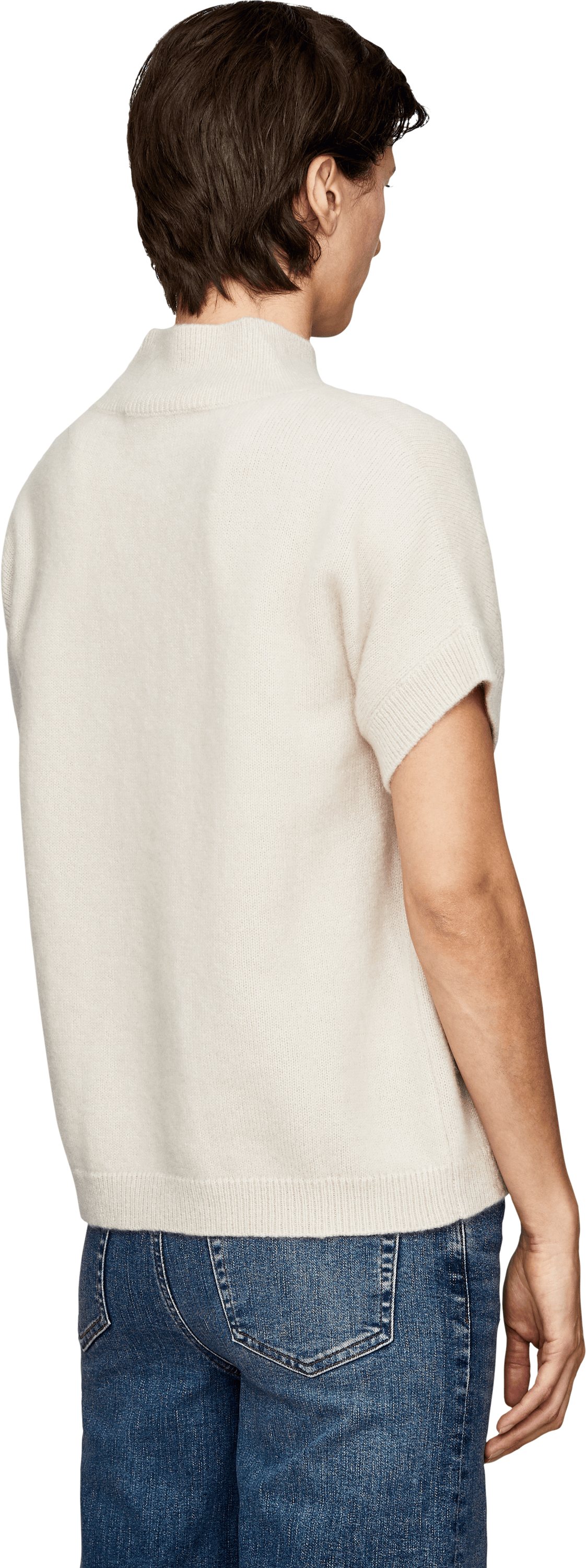 Iris von Arnim 'Krissy' Alabaster cashmere and silk jumper, Back view – UNGER.DE