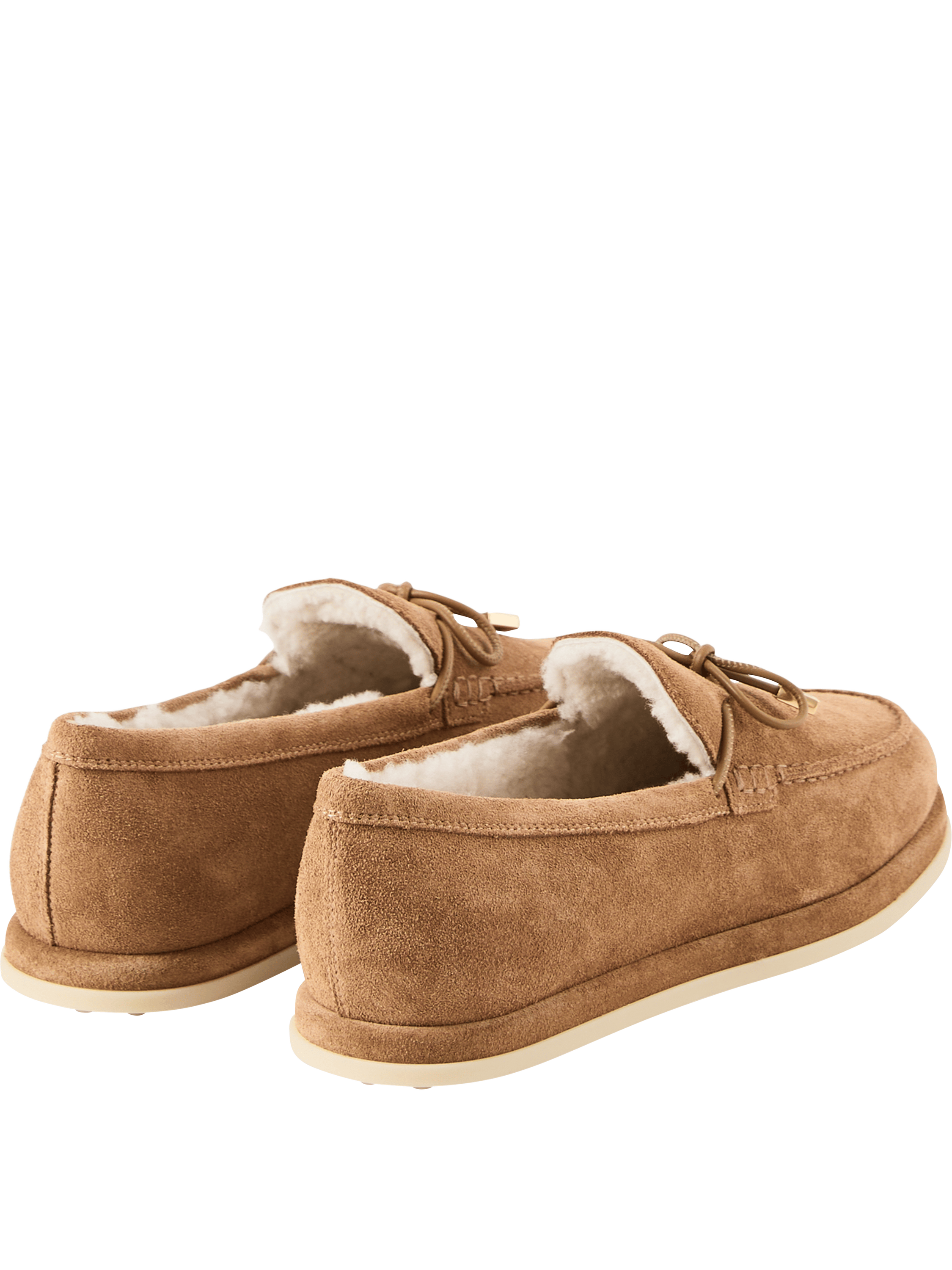 TOD'S Loafer aus Wildleder und Lammfellfutter Beige, Detailansicht – UNGER.DE