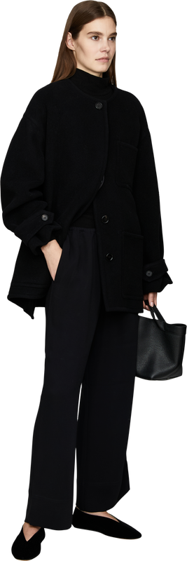 Oversize-Jacke aus Schurwolle Schwarz