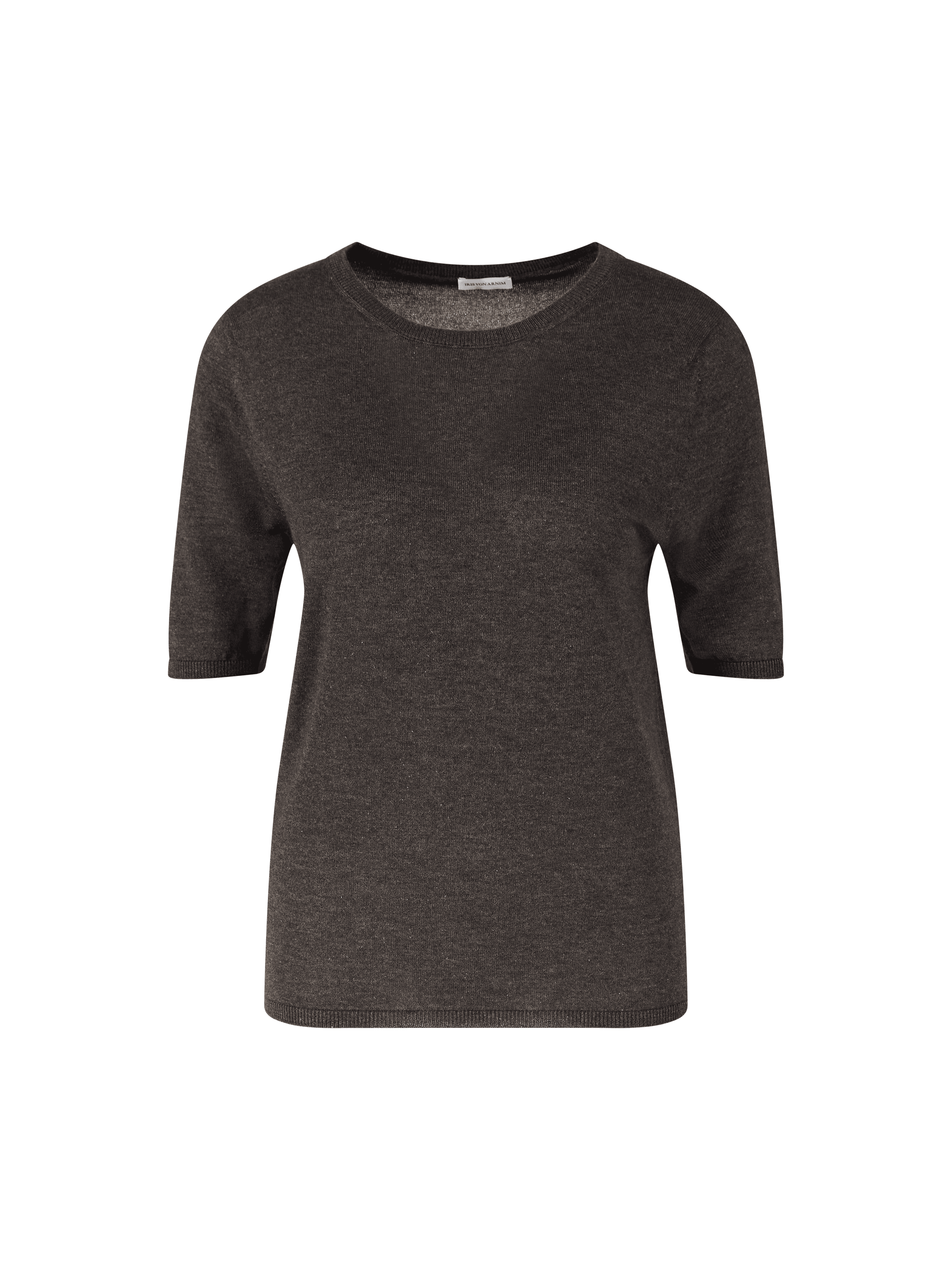 Kurzärmeliger Cashmere-Seidenpullover 'Lily' Schlamm 