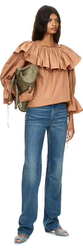 Straight-Leg Jeans Mittelblau