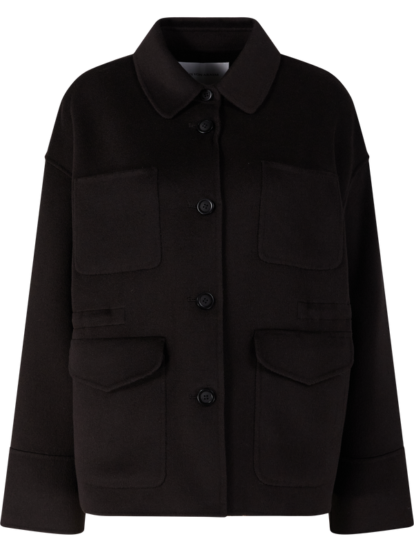 Doubleface-Jacke ‘Danessa' aus Wolle und Cashmere Schokolade