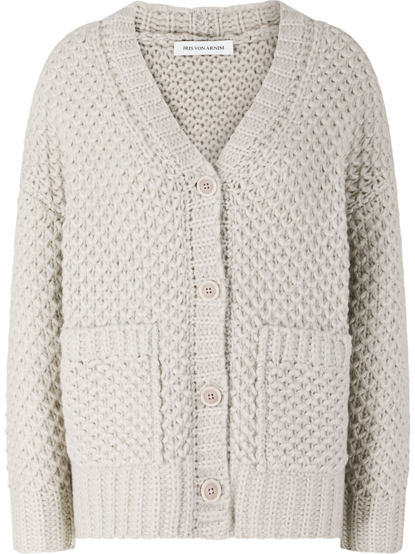 Cashmere-Seidenstrickjacke 'Avelaura' Kitt