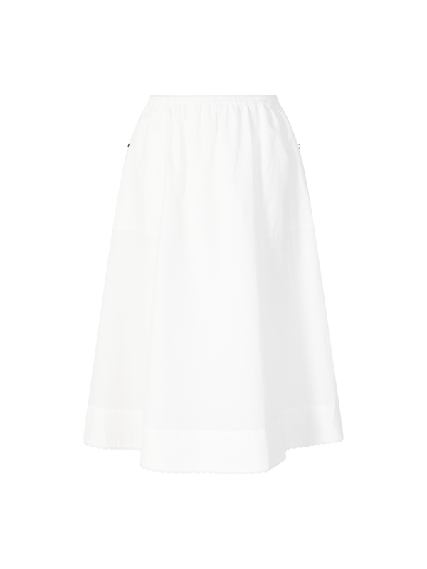 Midikleid 'Scallop' Weiß