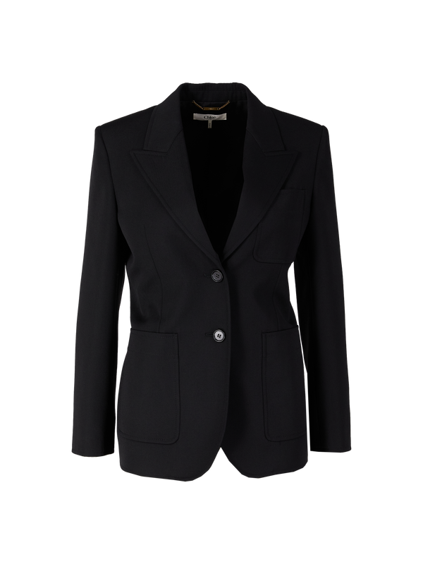 Blazer aus Schurwolle Schwarz