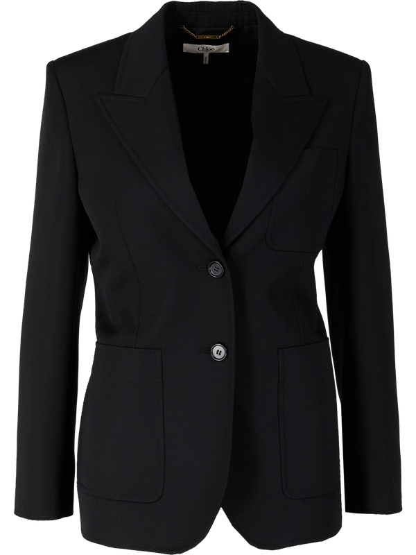 Blazer aus Schurwolle Schwarz