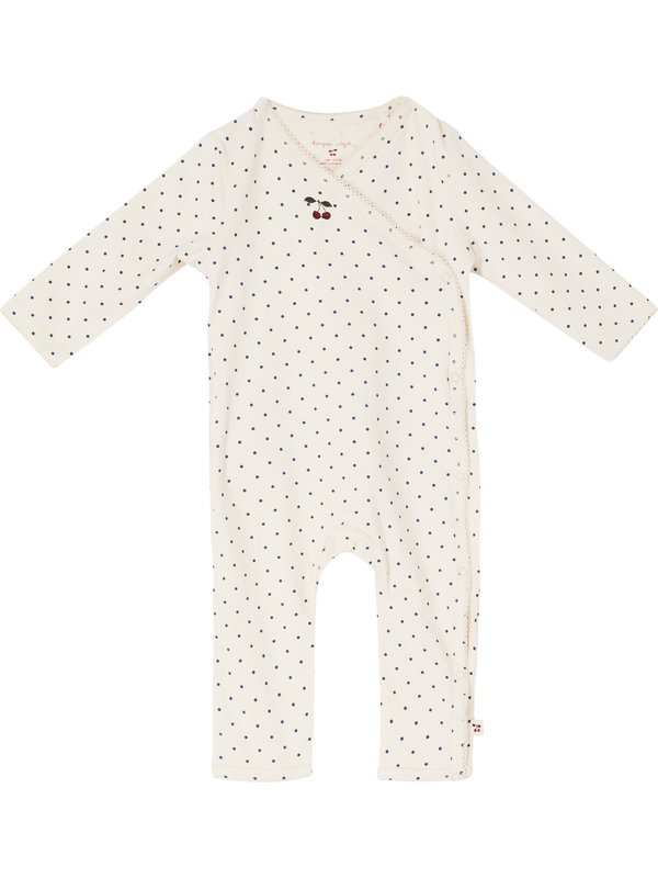Navy blue polka-dot bodysuit