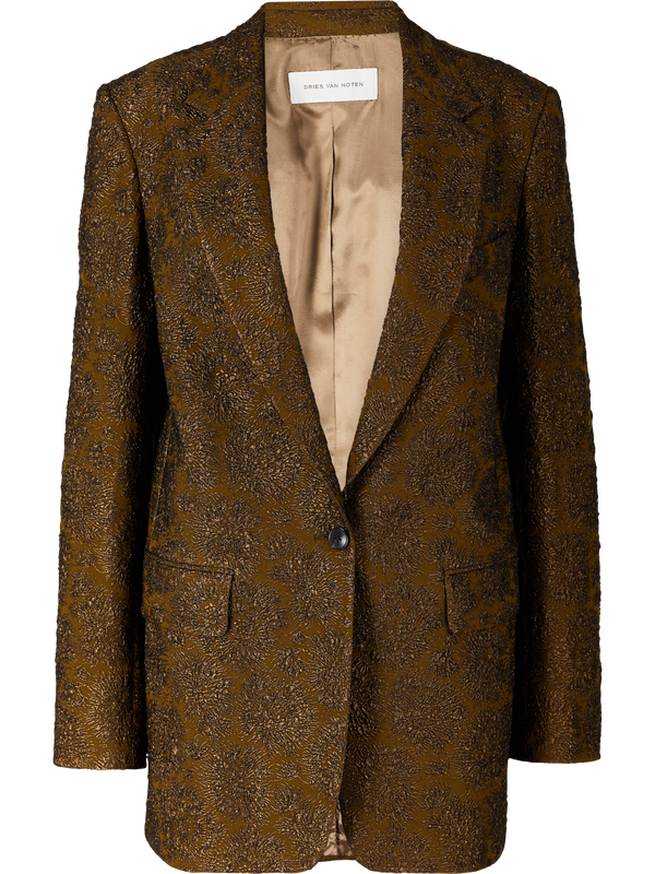 'Blanchet' blazer with a floral jacquard pattern khaki