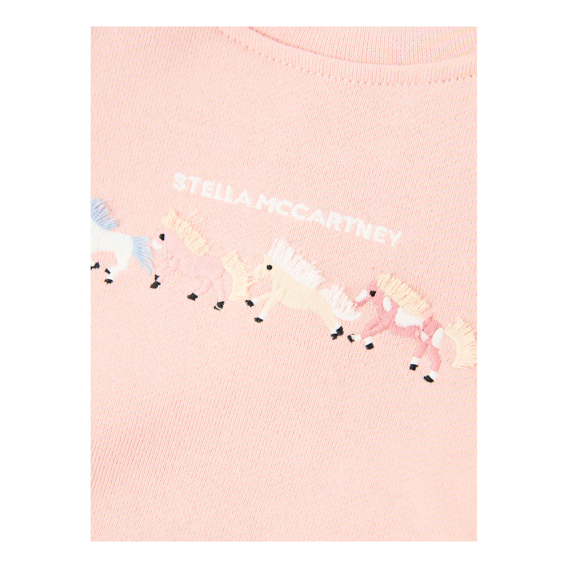 Stella McCartney Kids Sweatshirt mit Pferdestickerei Rosé, Frontansicht – UNGER.DE