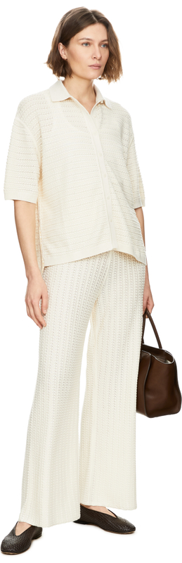 Seiden-Cashmere-Shirt mit Hemdkragen 'Antibes' Ecru