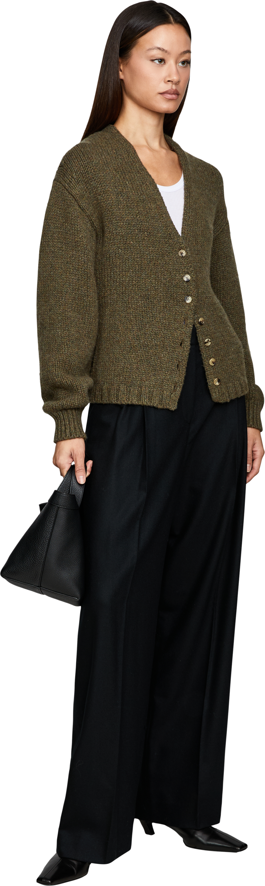 Khaite Woll-Cashmere-Hose 'August' Schwarz, Modelansicht – UNGER.DE