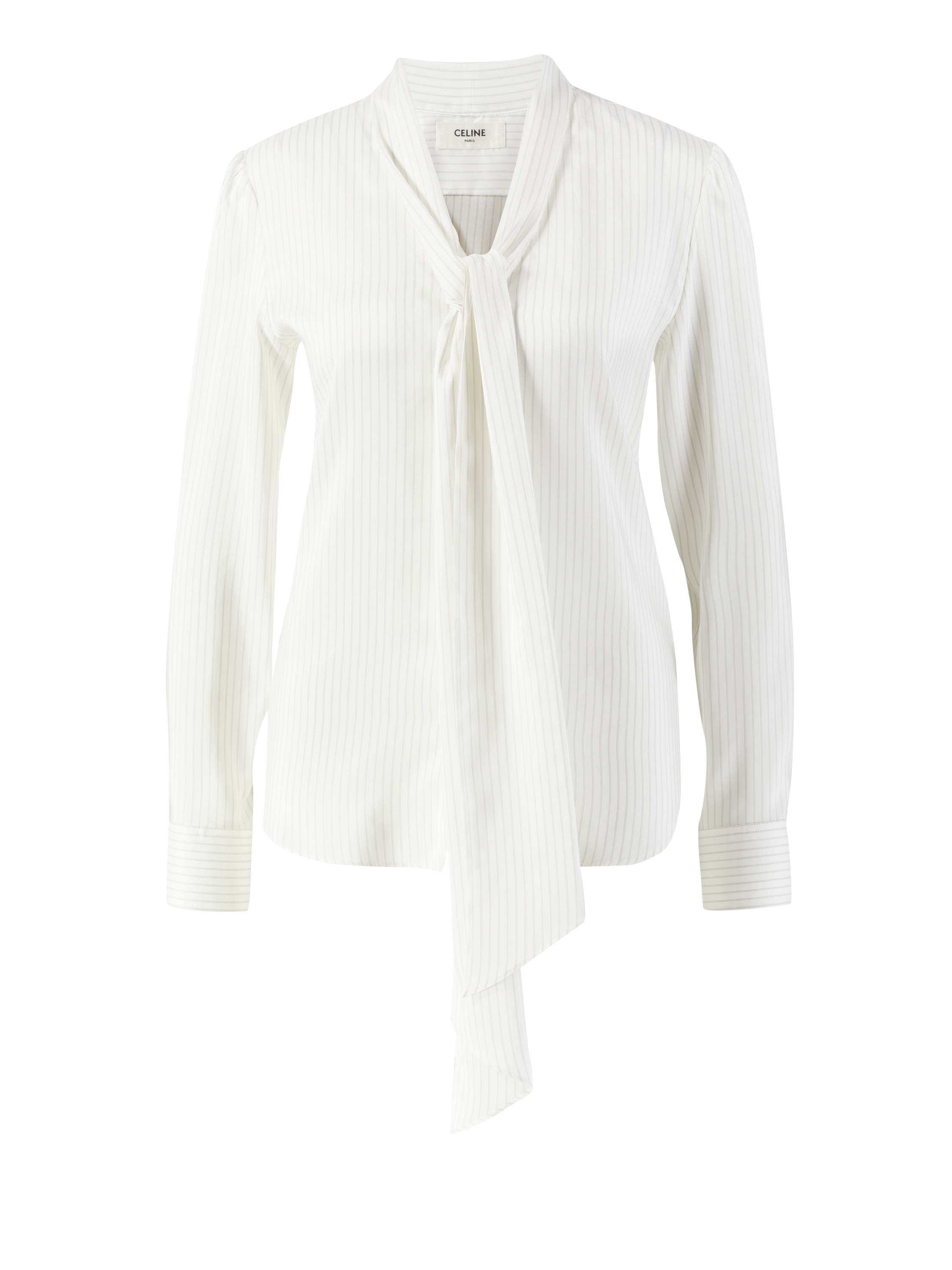 Seidenbluse mit Lavallière-Kragen 'Romy' Crème