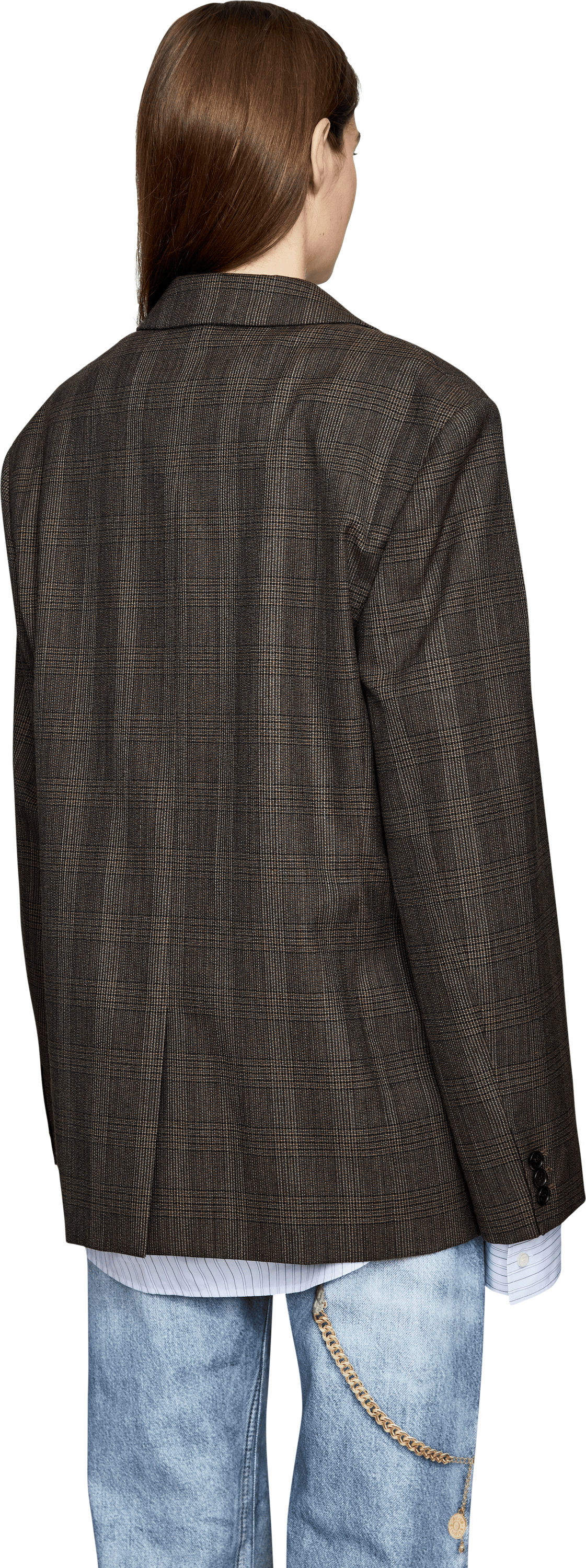 Acne Studios Floragatan Blazer aus Wolle Dunkelbraun, Rückansicht – UNGER.DE