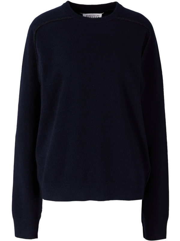 Oversized wool sweater navy blue