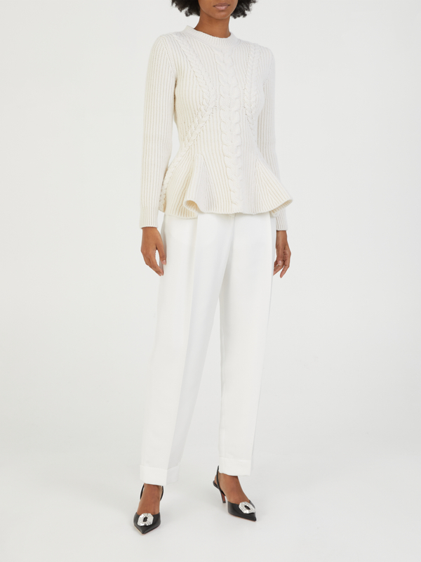 Stoffhose mit Bügelfalte Weiß