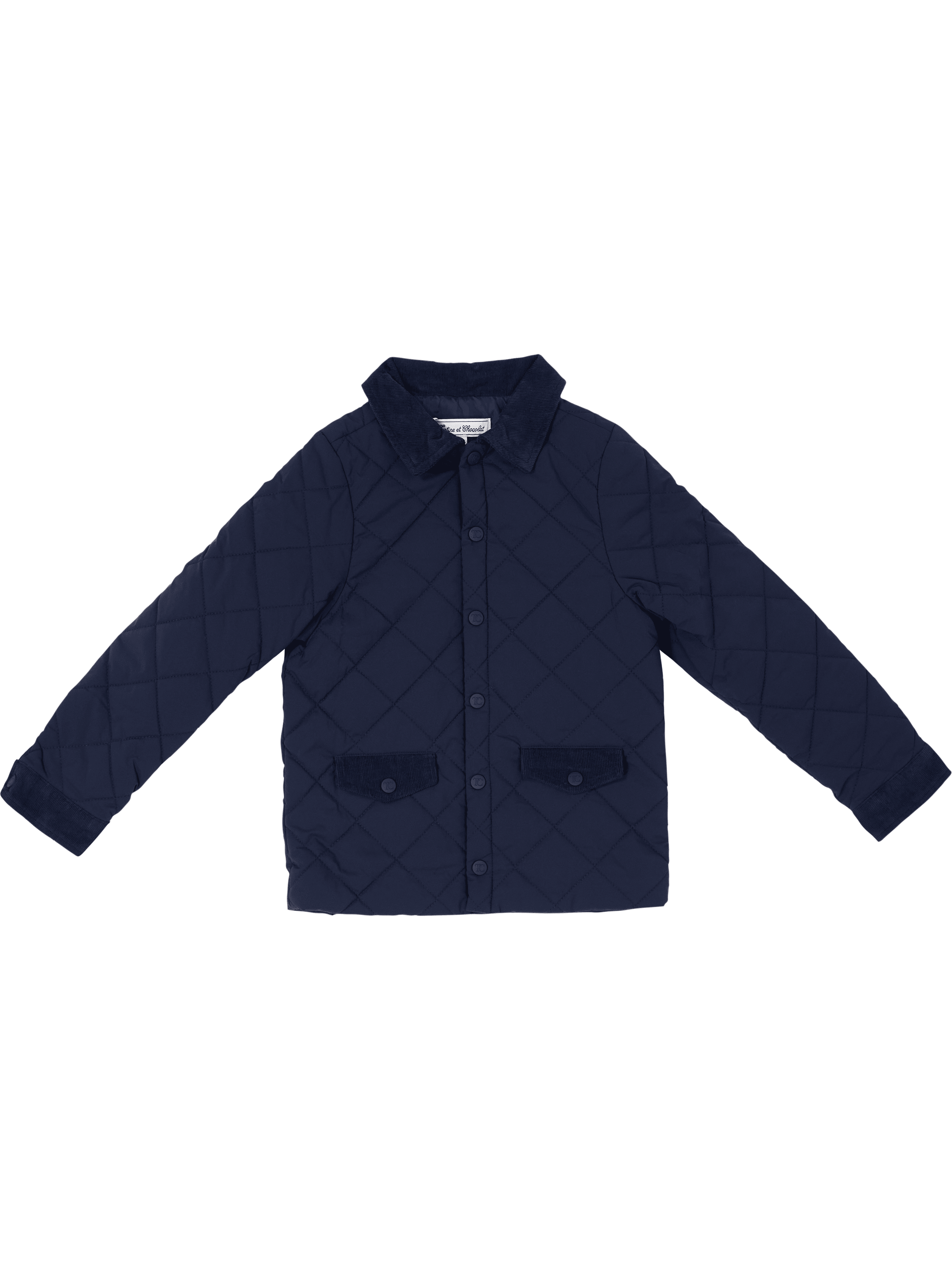 Tartine et Chocolat Steppjacke mit Cordbesätzen Marineblau, Produktansicht – UNGER.DE