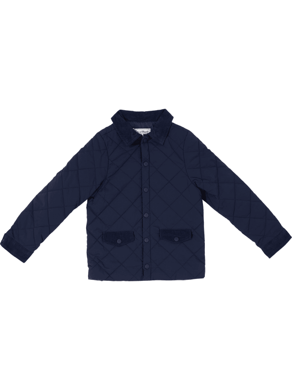 Steppjacke mit Cordbesätzen Marineblau