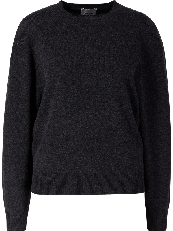Woll-Cashmere-Rundhalspullover Dunkelgrau