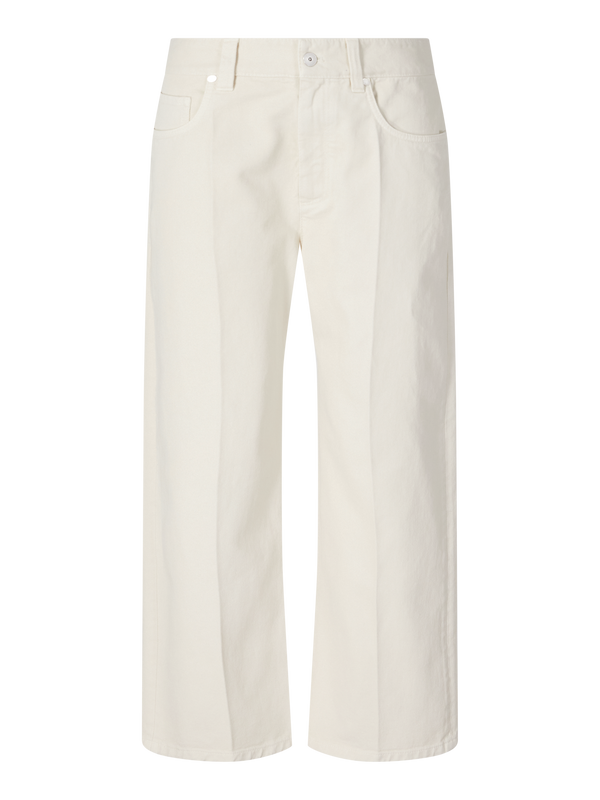 Cropped straight-fit jeans cream