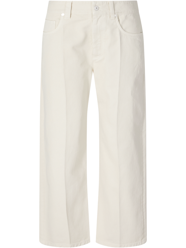 Cropped straight-fit jeans cream