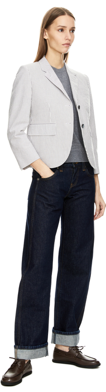 Kurzärmliger Wollpullover Grau