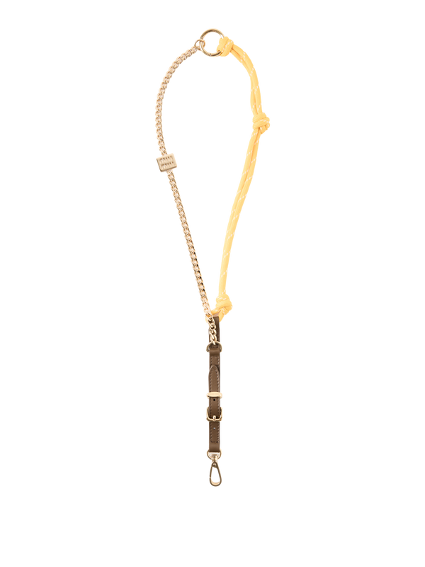 Schlüsselanhänger aus Kalbsleder und Metall Gelb