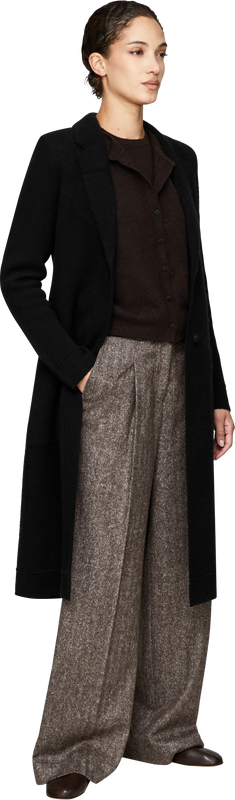 Cashmere-silk coat 'Davinia' nero