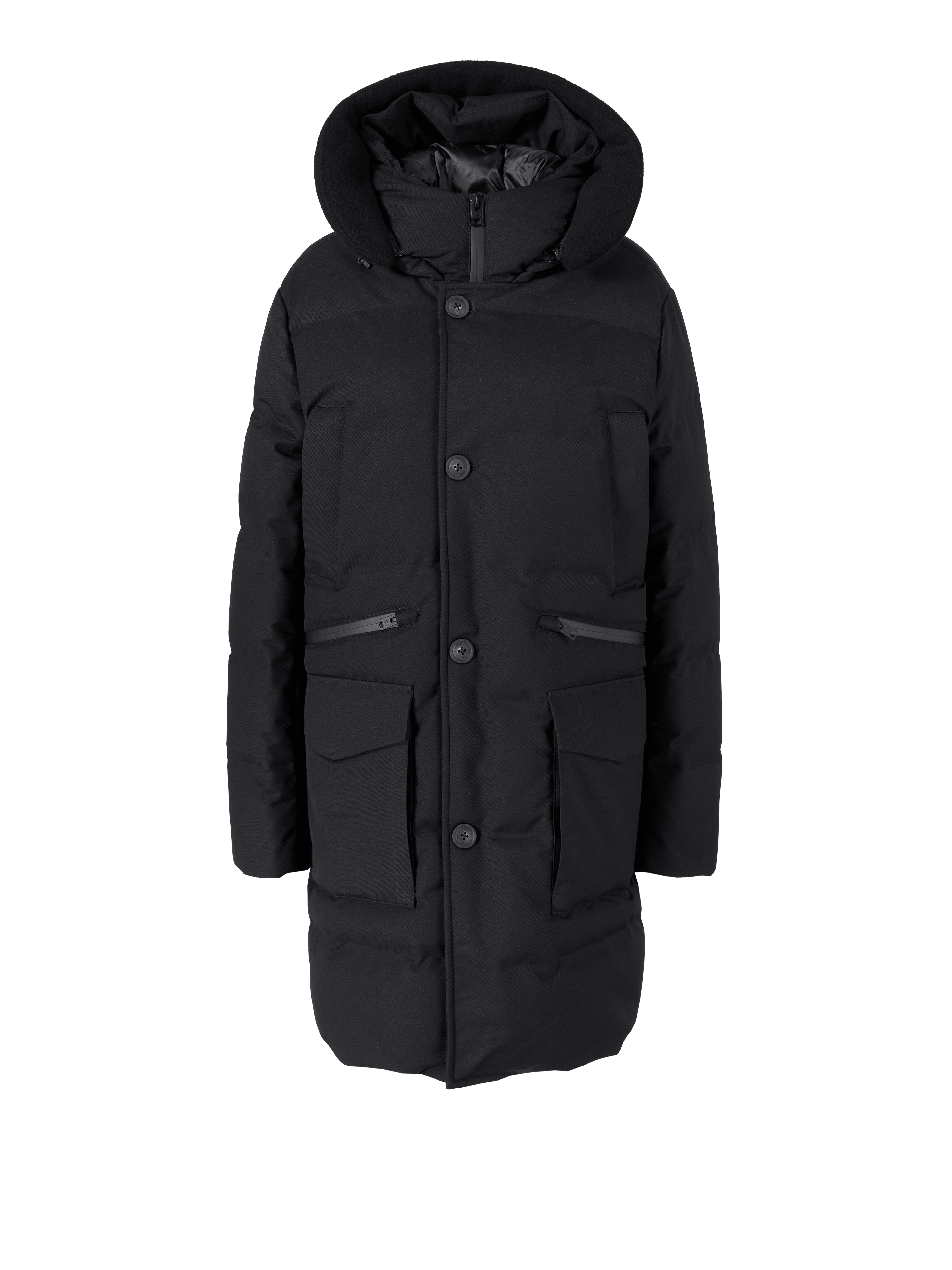 Parka with hood black