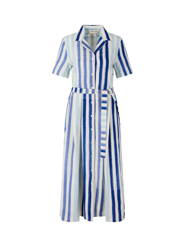 Gestreiftes Midikleid 'Claudia' Blau