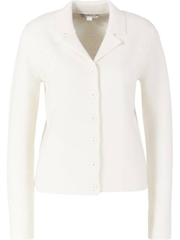 Strickjacke aus Wollmischgewebe Crème