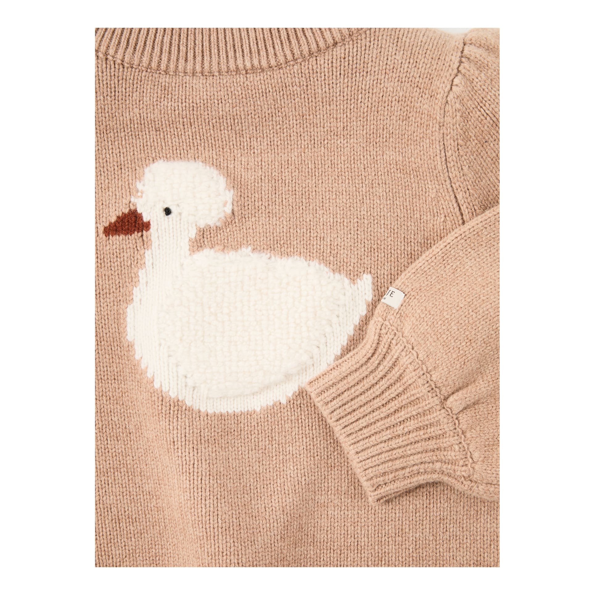 Donsje Pullover 'Duck' aus Merino Wolle Beige, Frontansicht – UNGER.DE