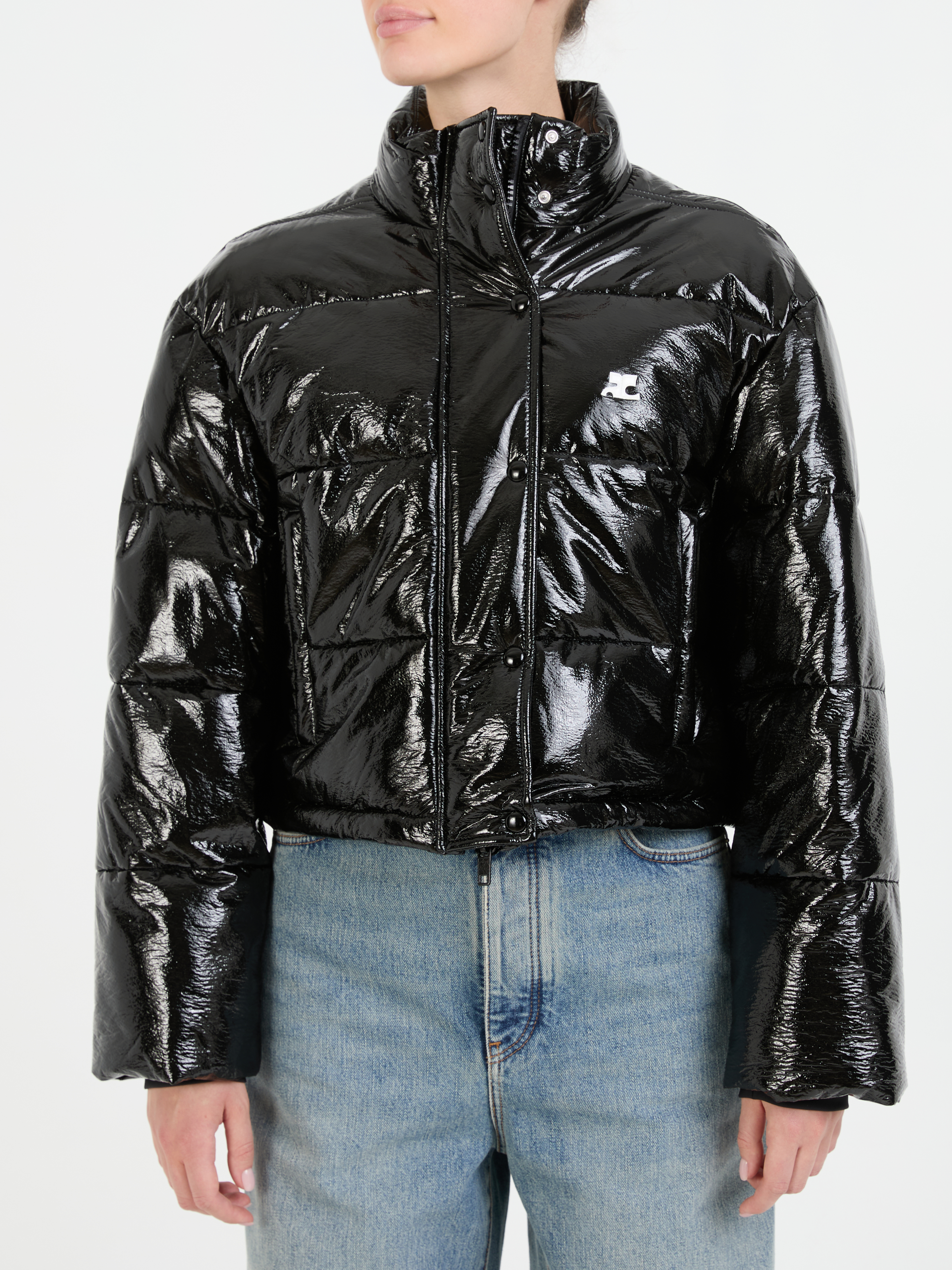 Black puffer jacket vinyl online