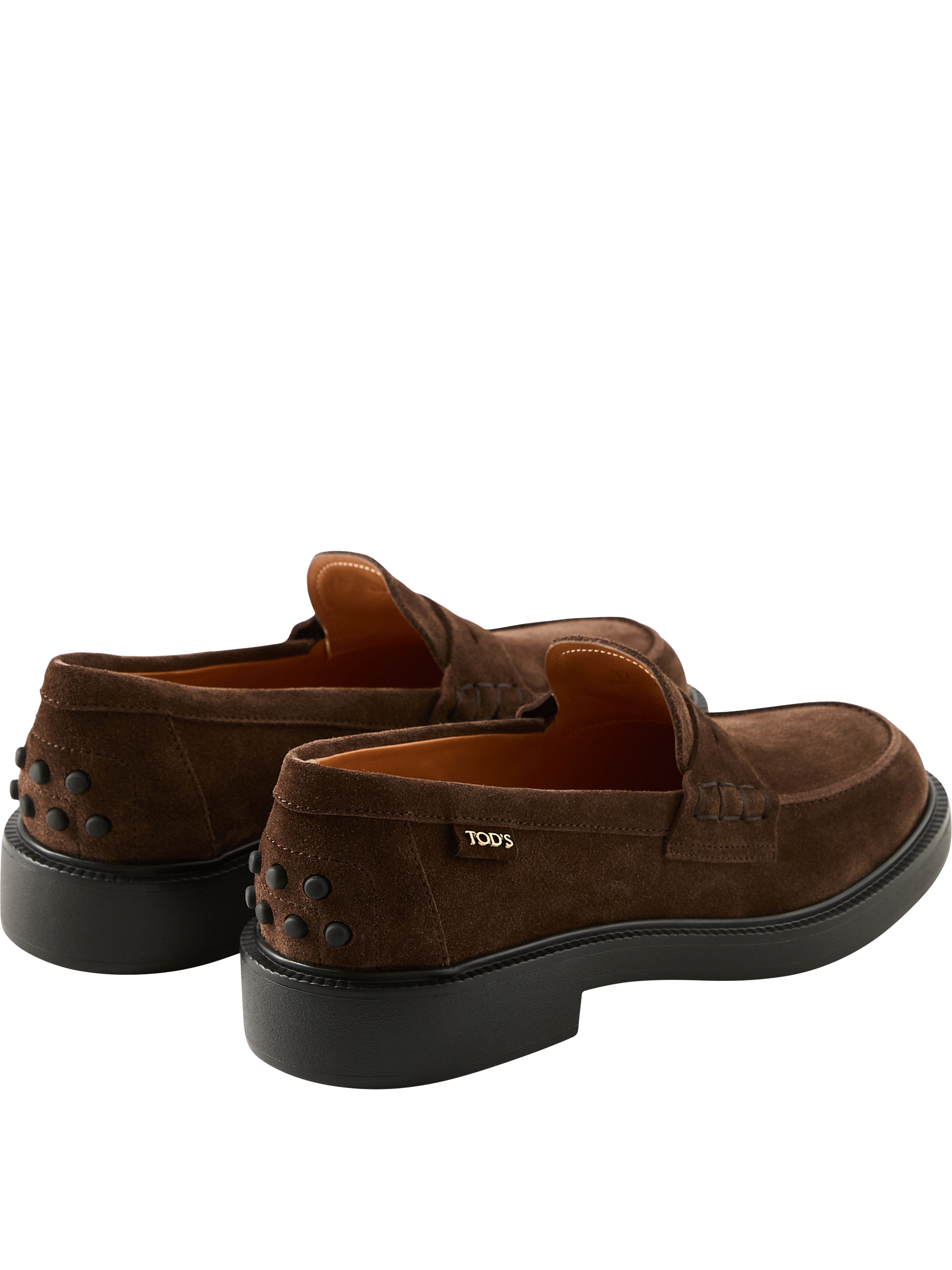 TOD'S Loafer aus Veloursleder Dunkelbraun, Detailansicht – UNGER.DE