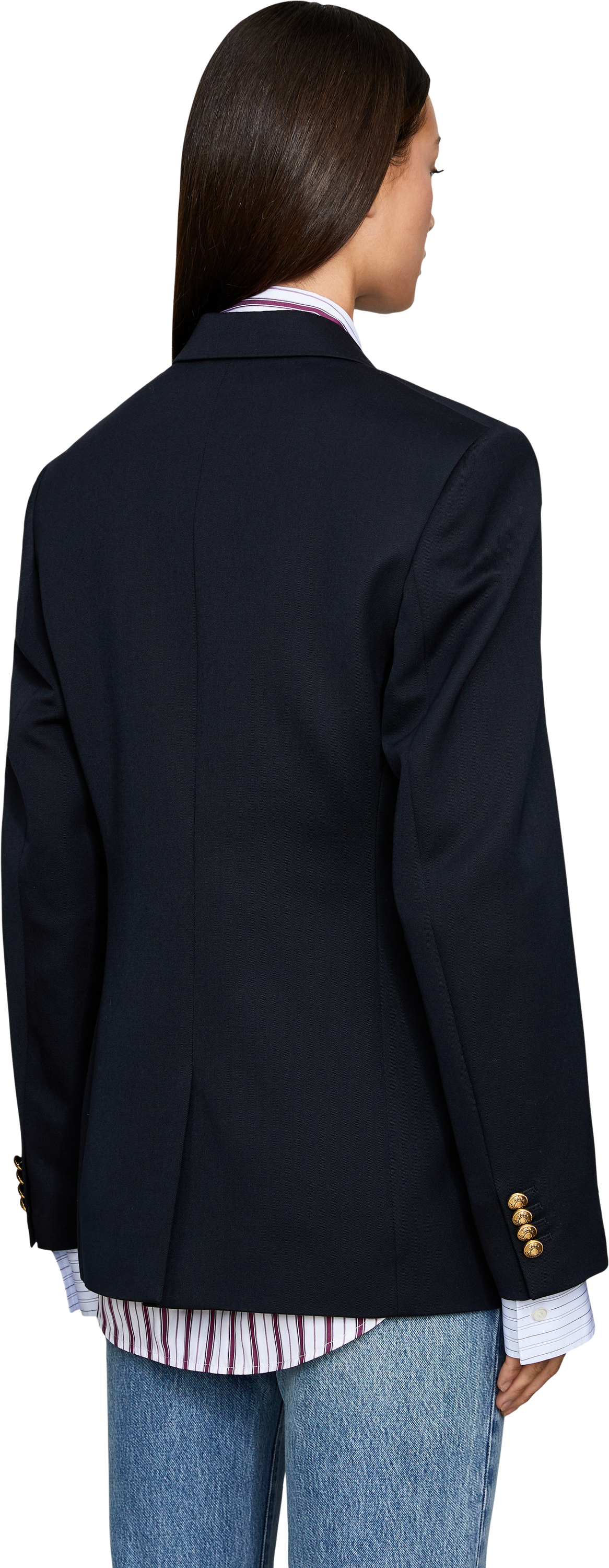 Acne Studios Blazer aus Wolle Marineblau, Rückansicht – UNGER.DE